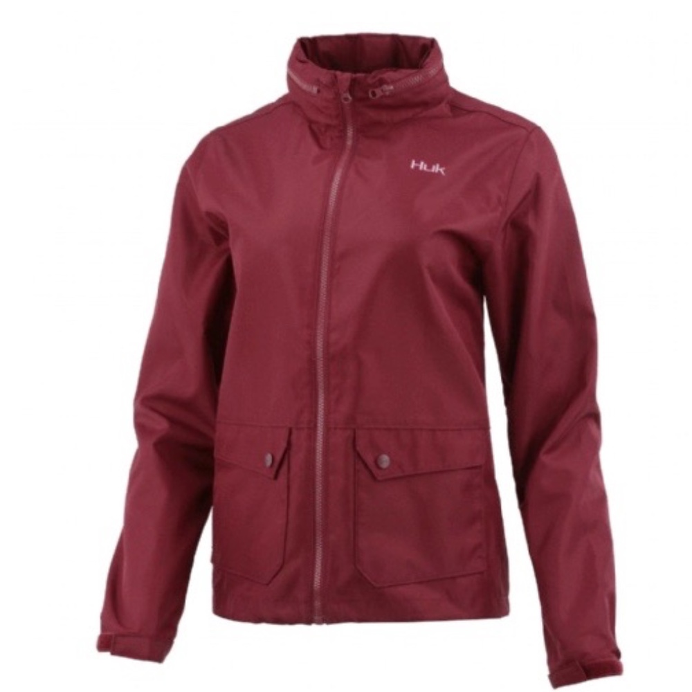 HUK Women's Breaker Jacket Maroon Sz Small